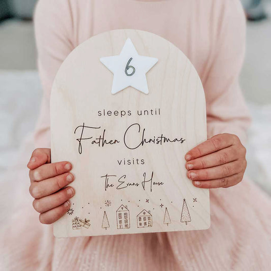Sleeps Until Santa Personalised Star Countdown