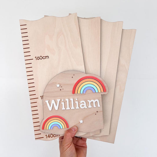 Personalised Height Chart - Rainbow