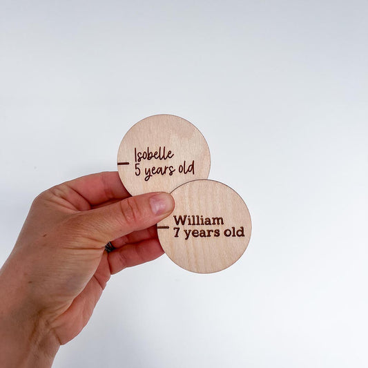 Growth Chart Markers - Round With Name