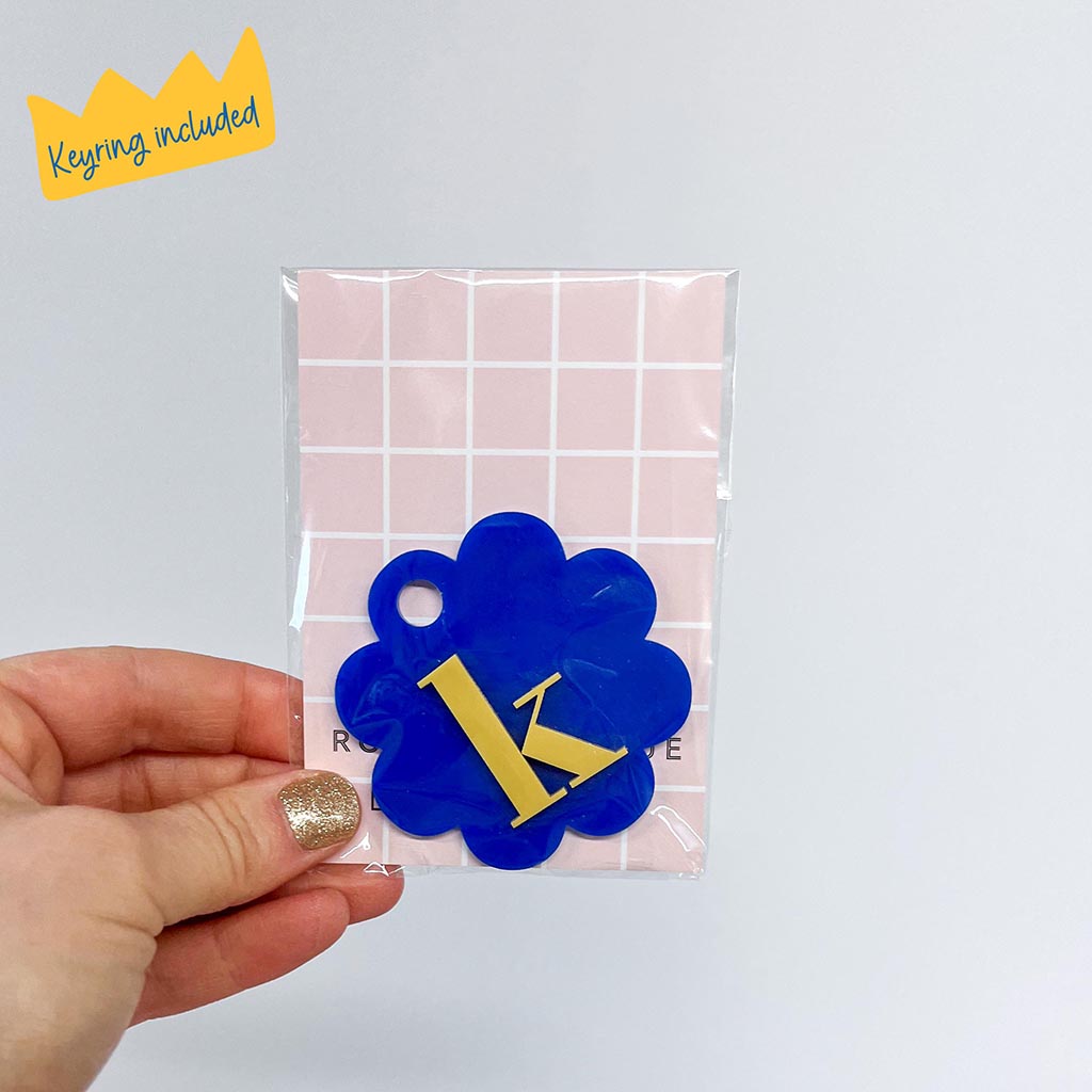 K Flower Keyring