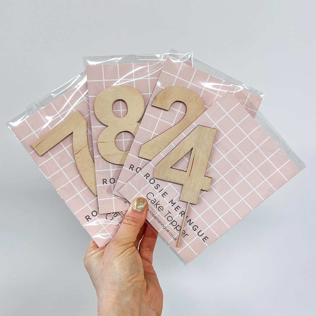 Wooden Cake Topper Numbers 0-9