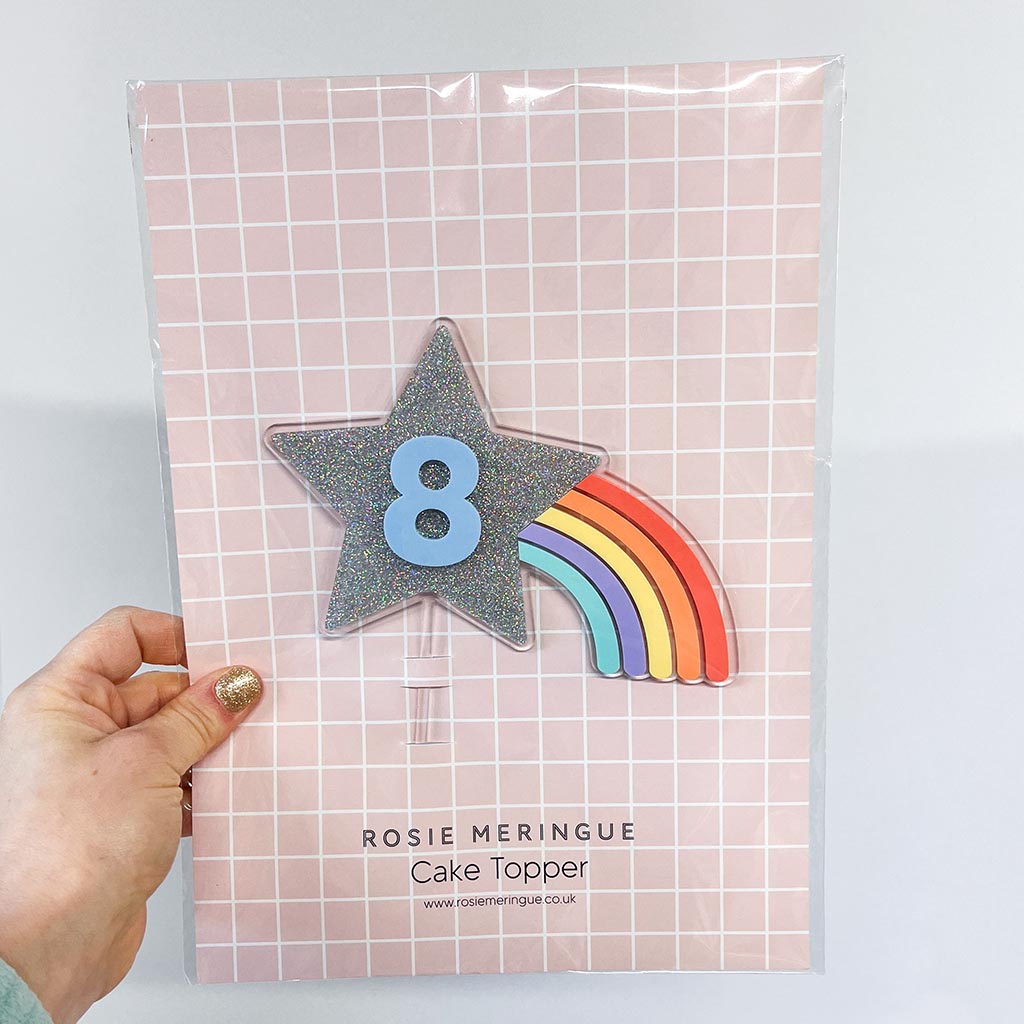 8 Rainbow Star Cake Topper