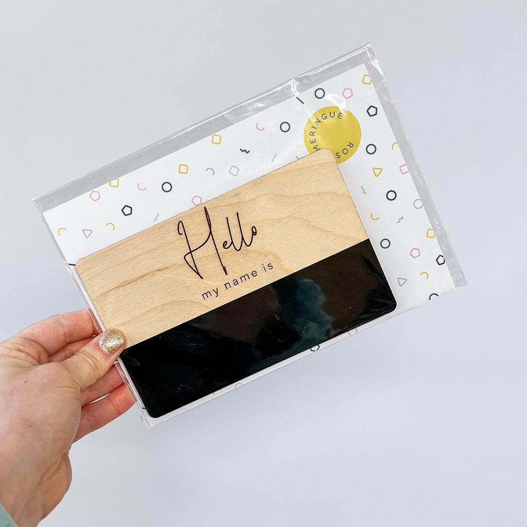 Hello My Name is Announcement Plaque