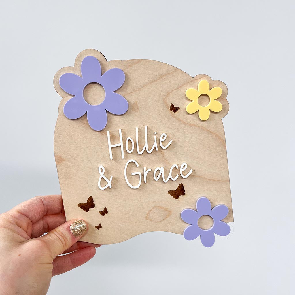 Hollie & Grace Flower Name Sign