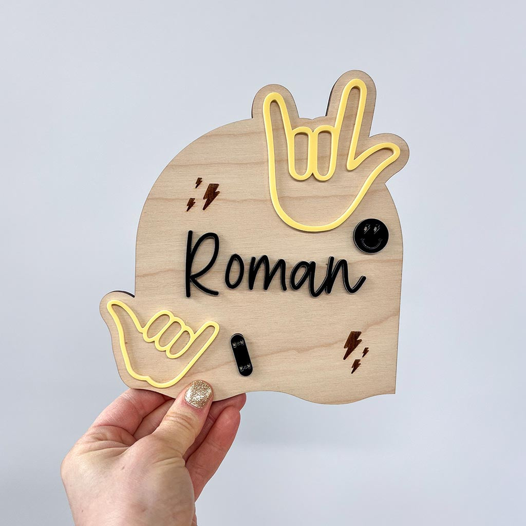 Roman Skate Name Sign