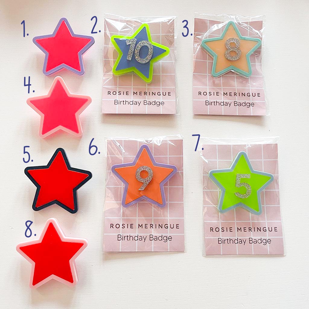 Birthday Badges Star
