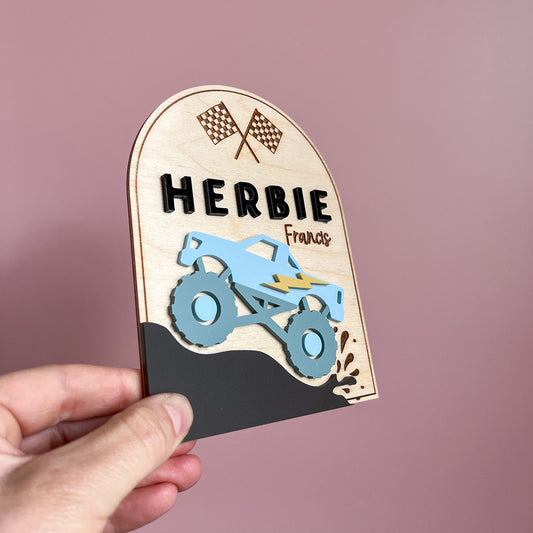 Monster Truck Name Plaque