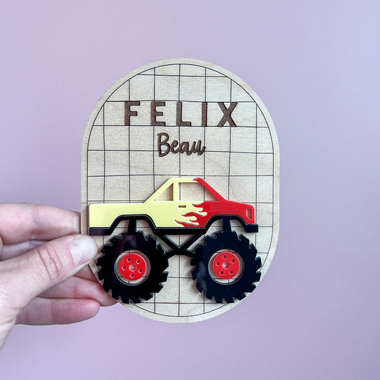 Monster Truck Name Plaque Oval