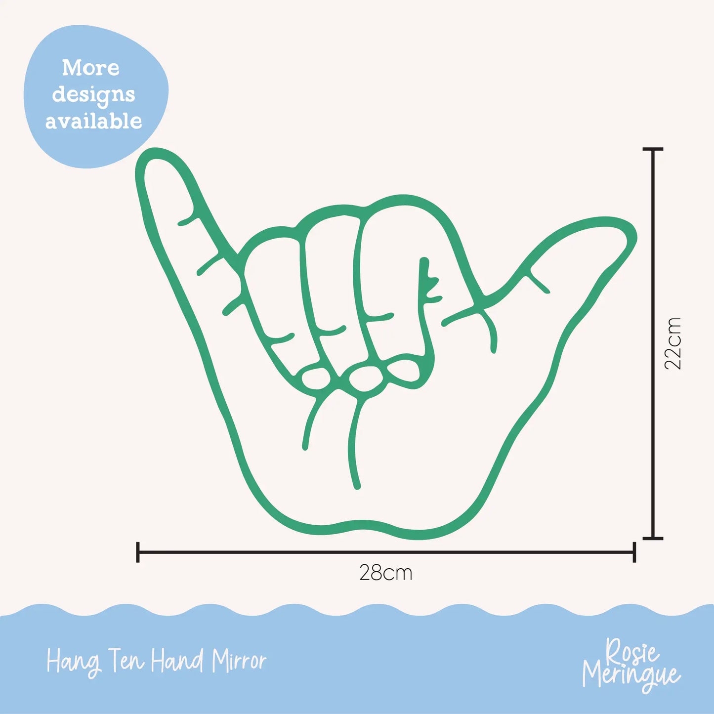 Hang Ten Hand Mirror
