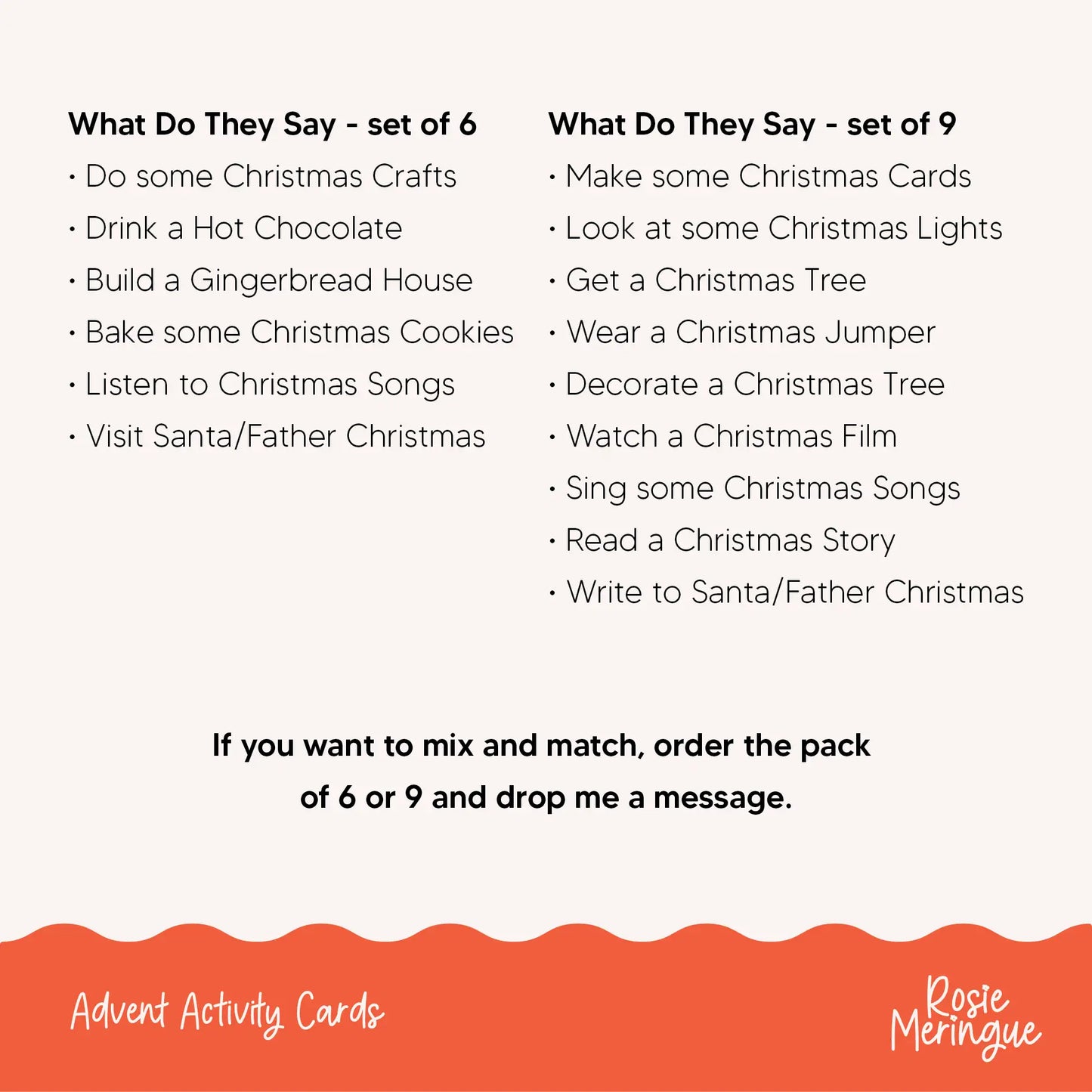 Wooden Advent Calendar Activity Cards