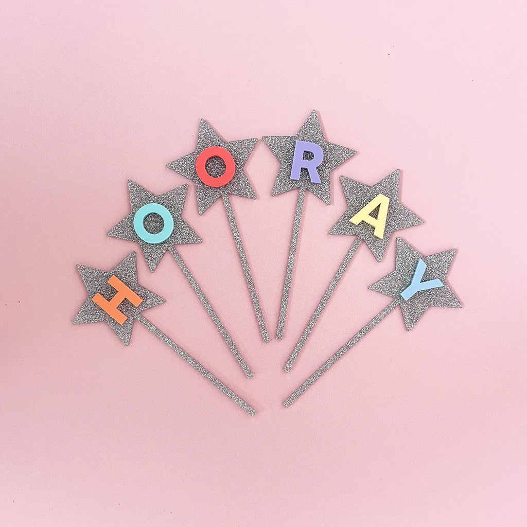 Hooray Cake Toppers
