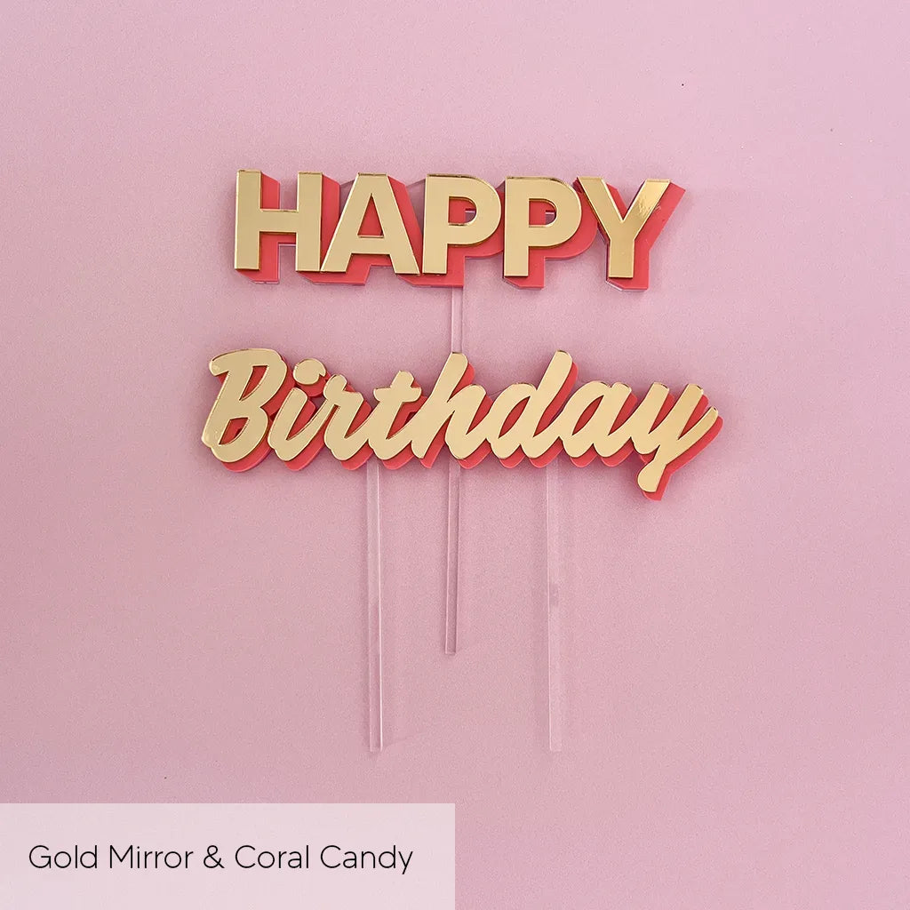 Acrylic Happy Birthday Cake Topper