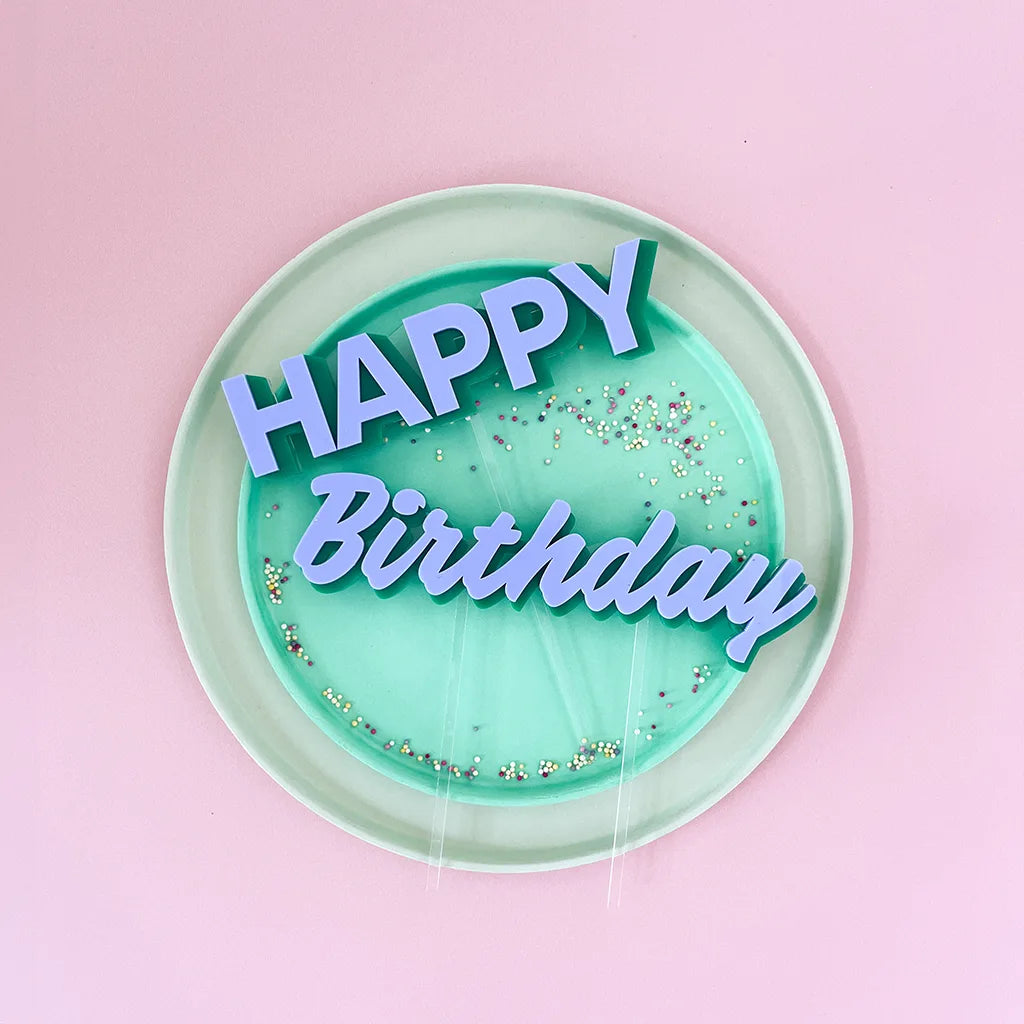Acrylic Happy Birthday Cake Topper
