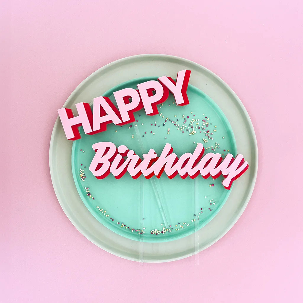 Acrylic Happy Birthday Cake Topper