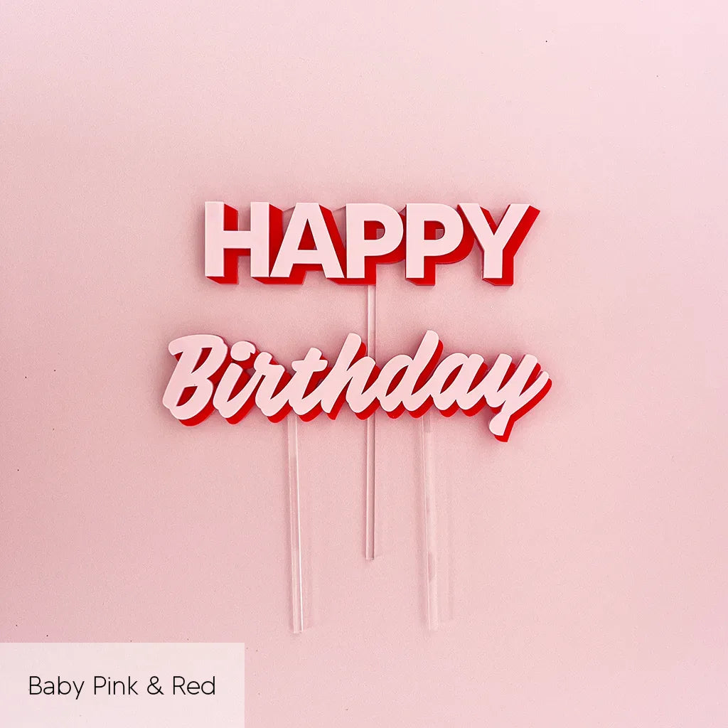 Acrylic Happy Birthday Cake Topper