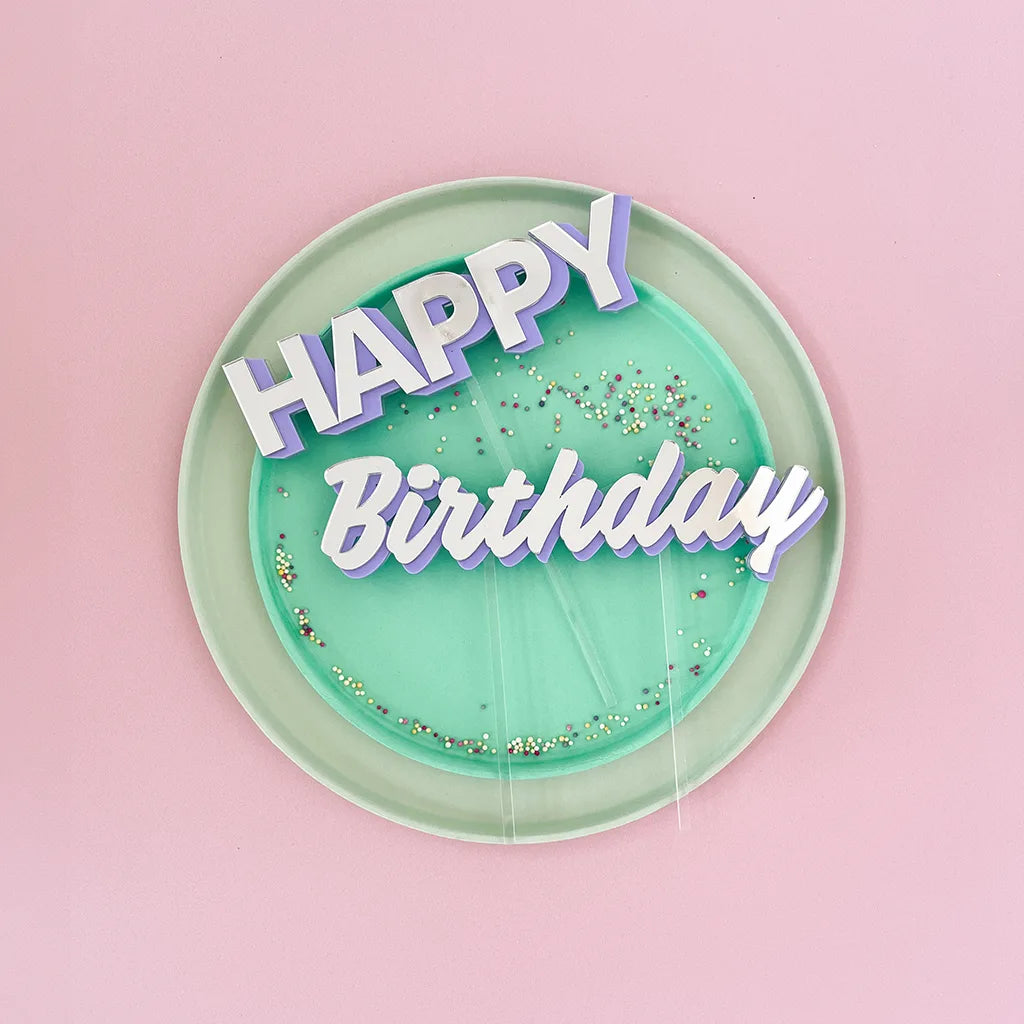 Acrylic Happy Birthday Cake Topper