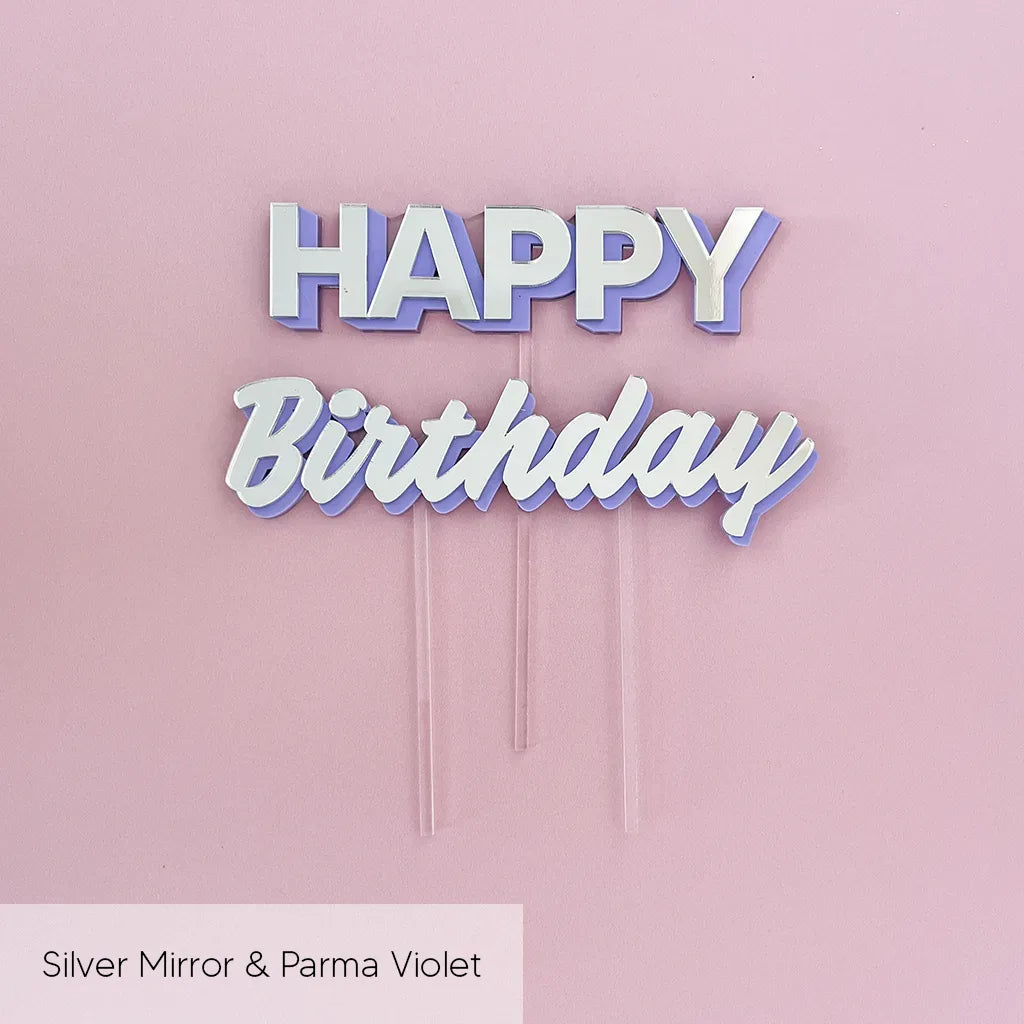 Acrylic Happy Birthday Cake Topper