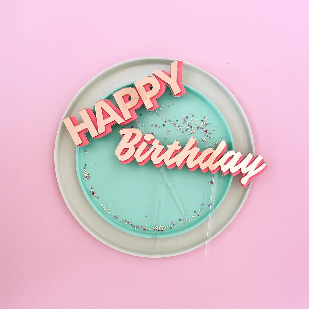Acrylic Happy Birthday Cake Topper