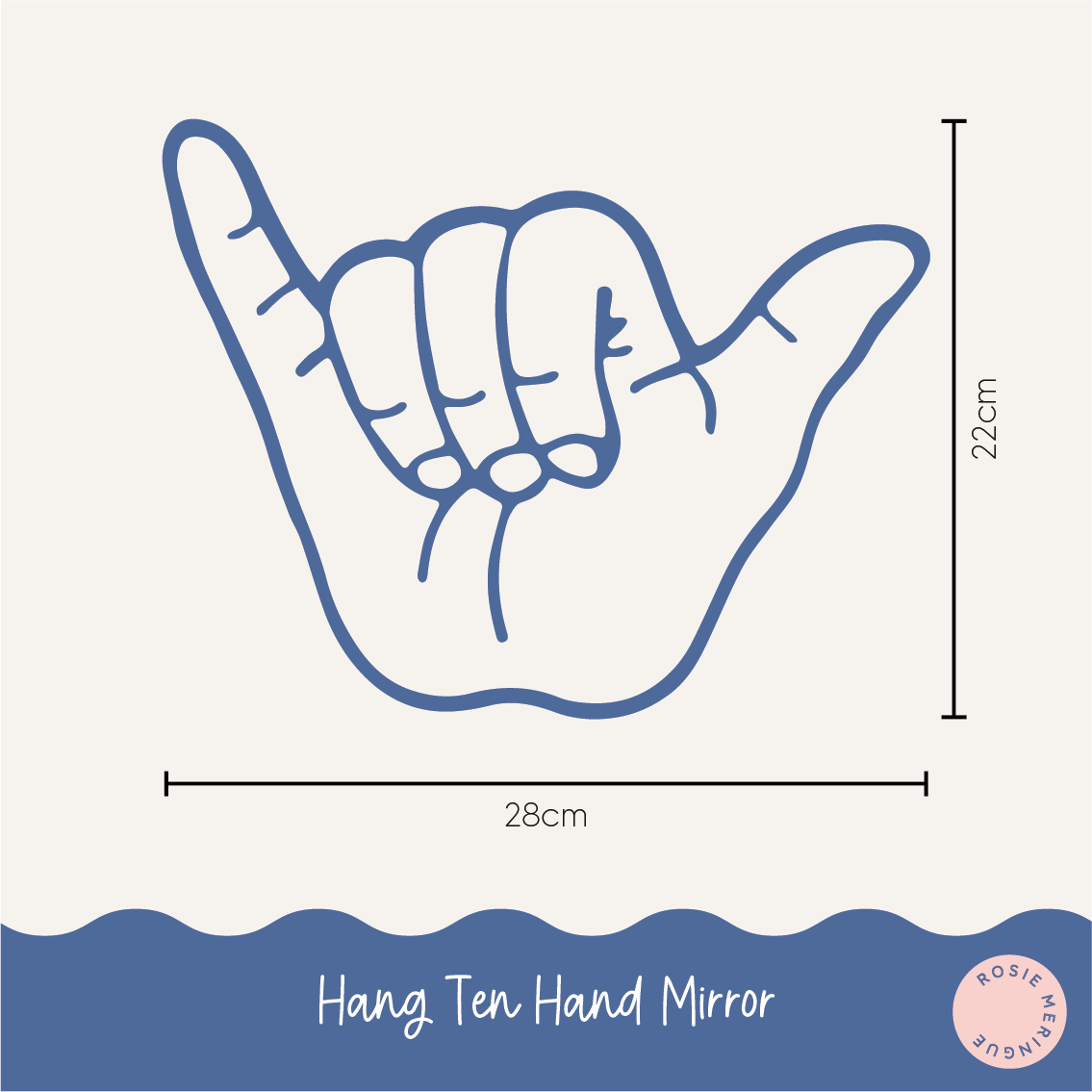 Hang Ten Hand Mirror
