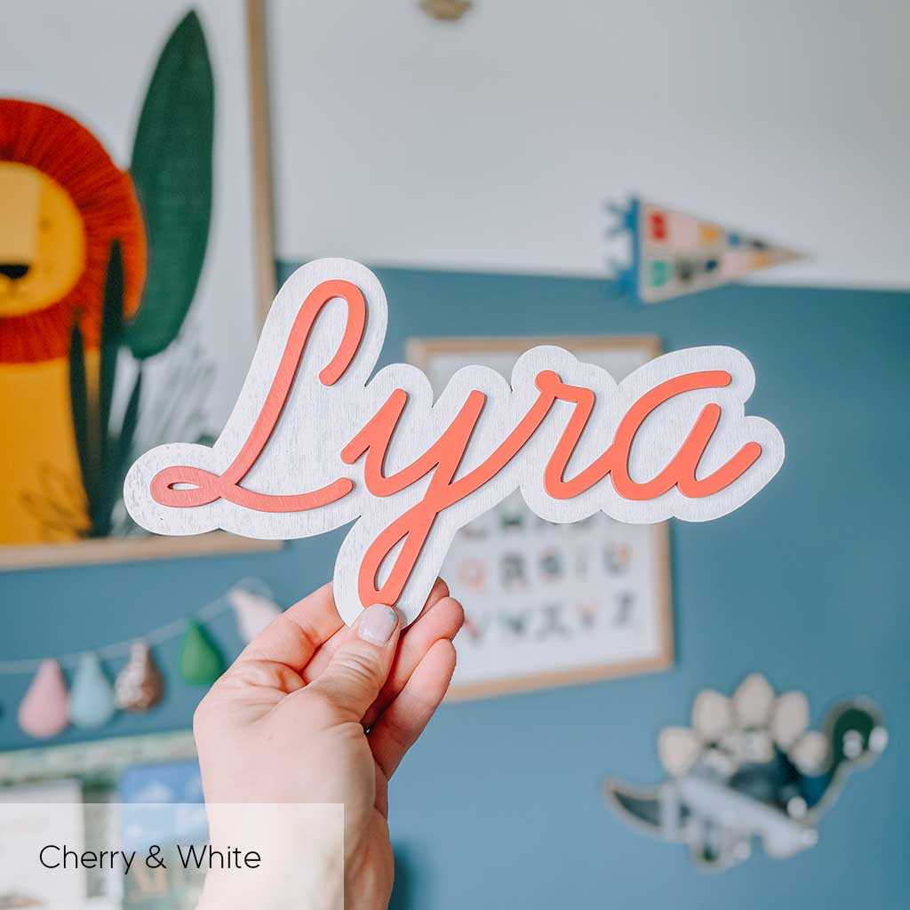 Layered Wooden Wall Name