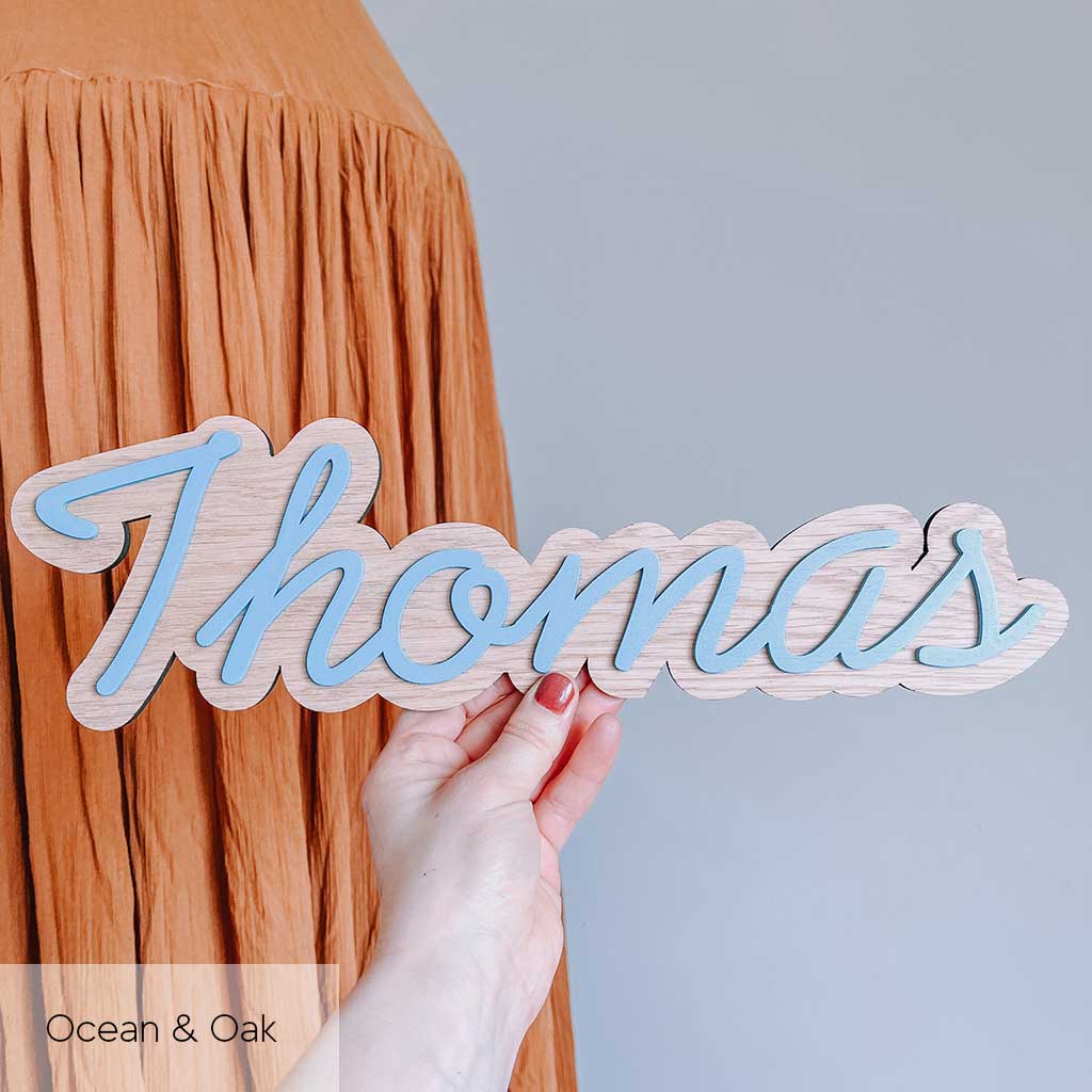 Layered Wooden Wall Name