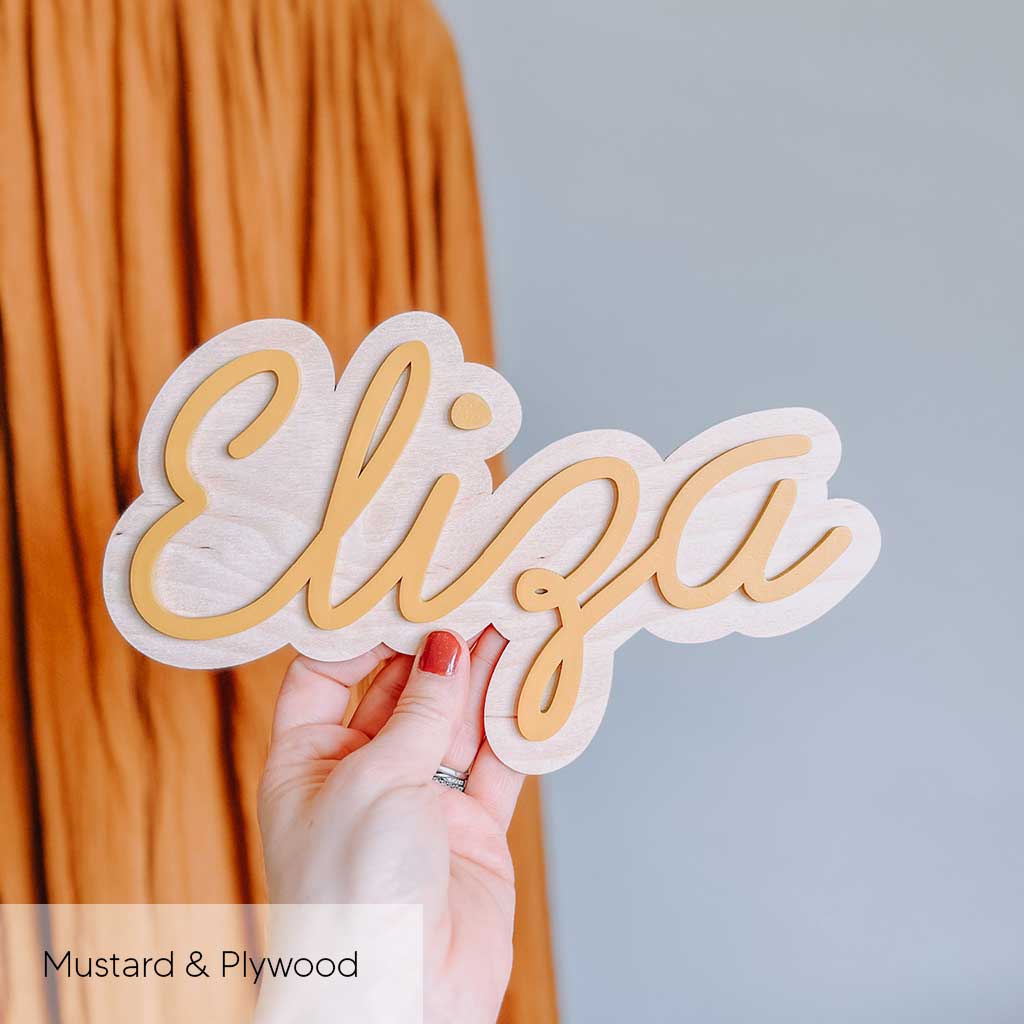 Layered Wooden Wall Name