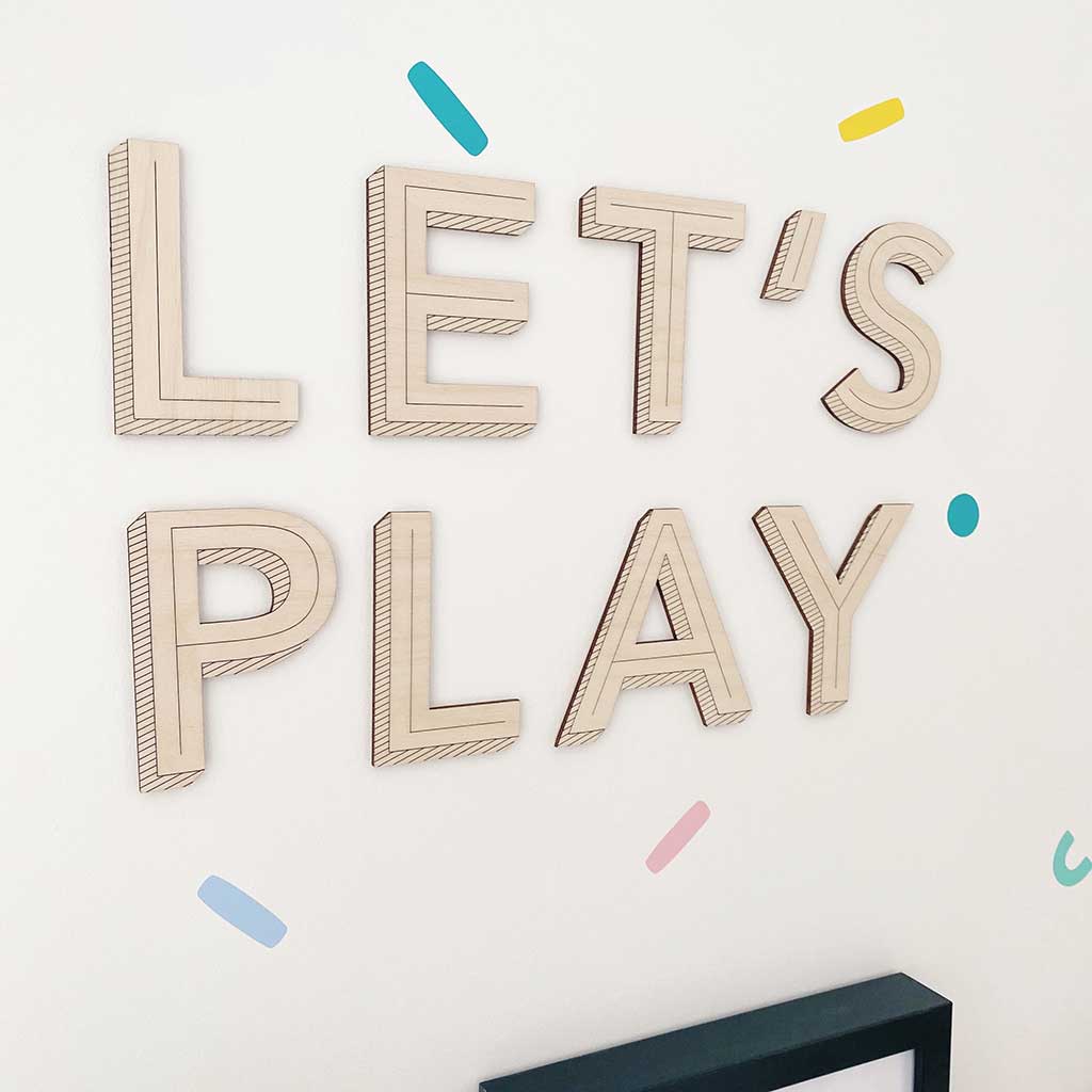 small wooden wall letters bedroom nursery