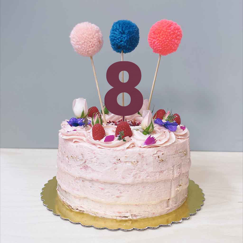 Small Number Cake Topper Acrylic