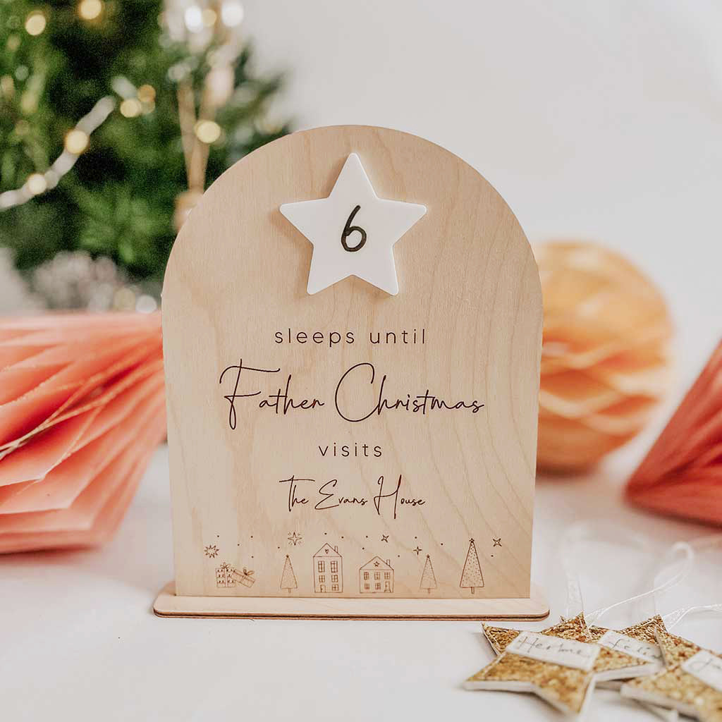 Sleeps Until Santa Personalised Star Countdown