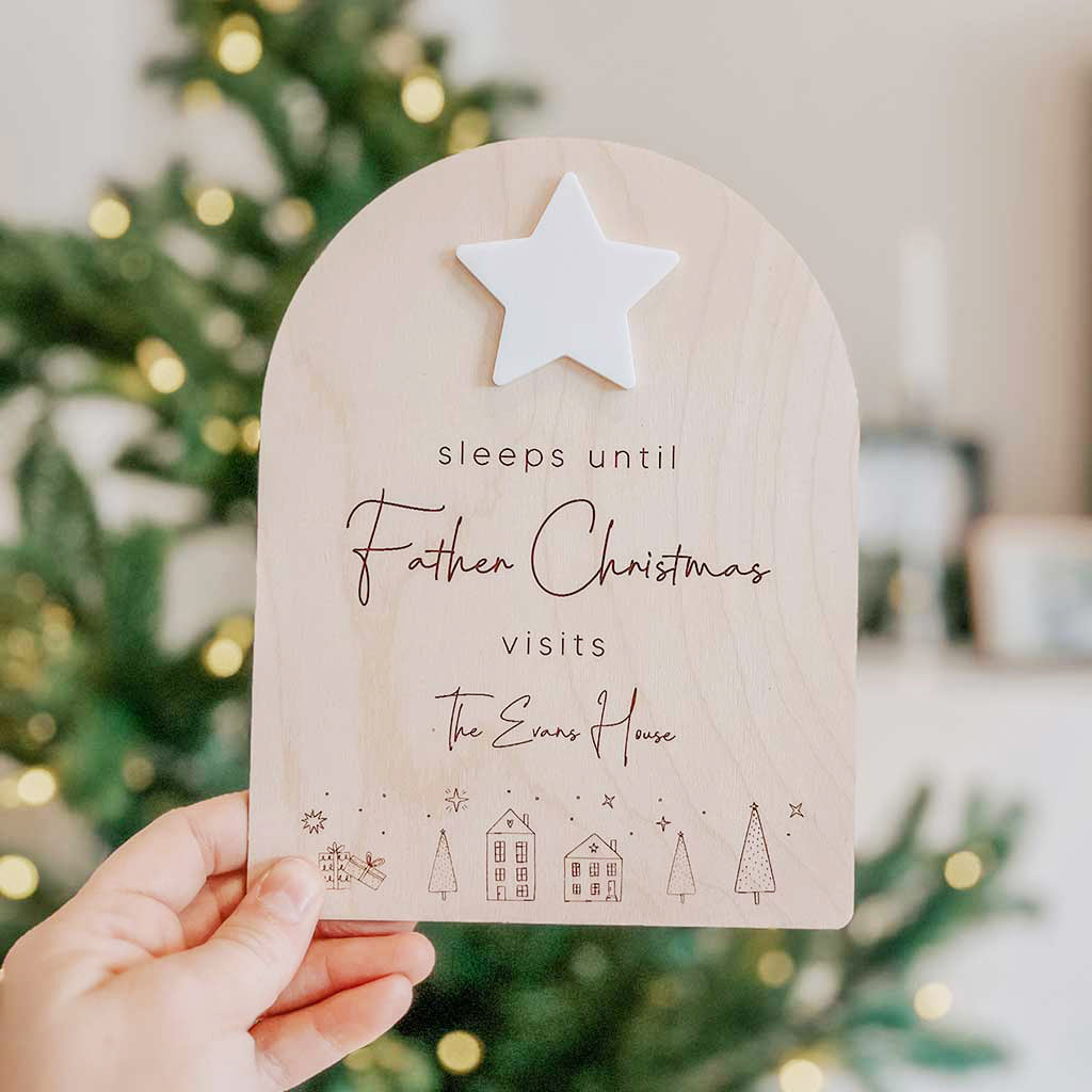 Sleeps Until Santa Personalised Star Countdown