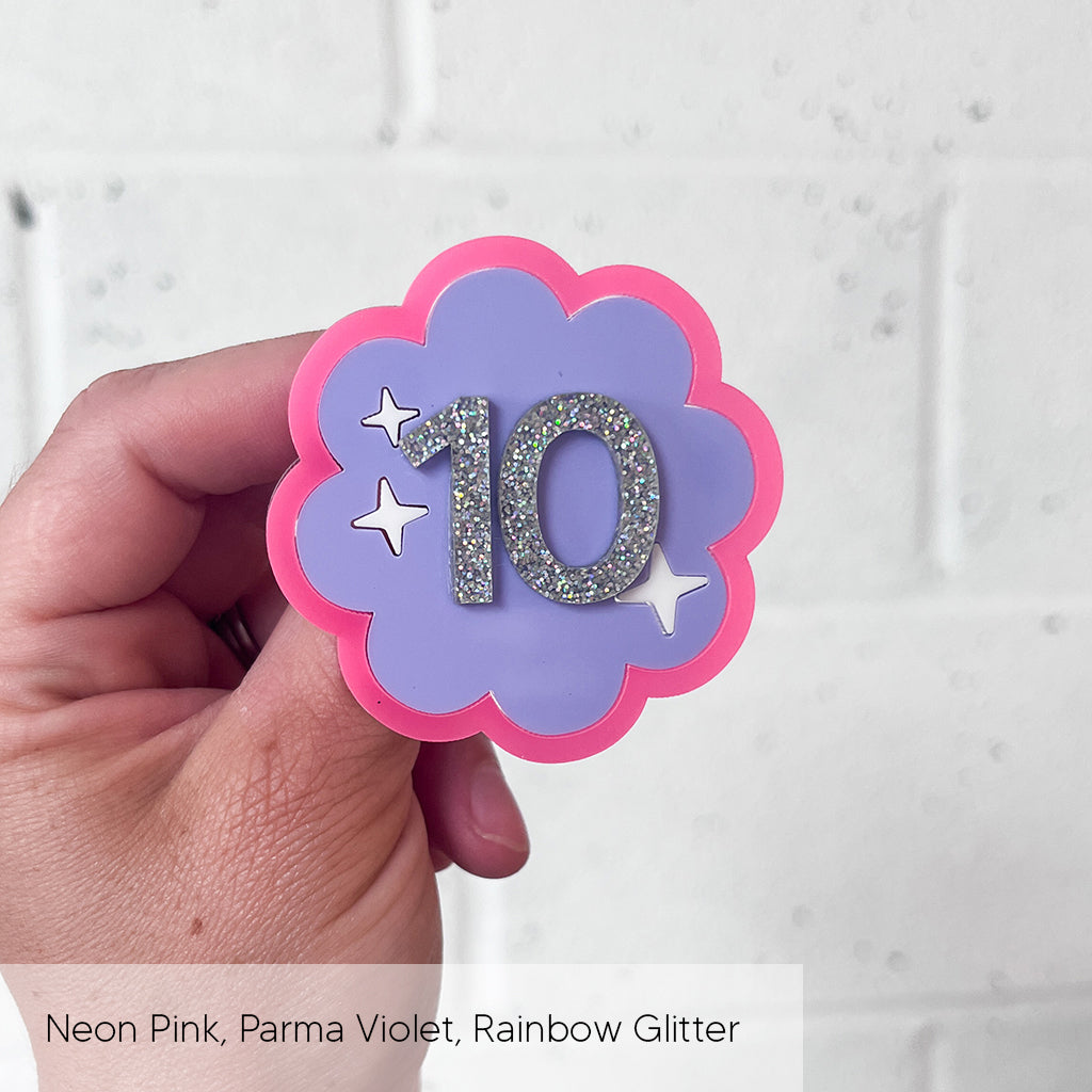 Scallop Birthday Badge