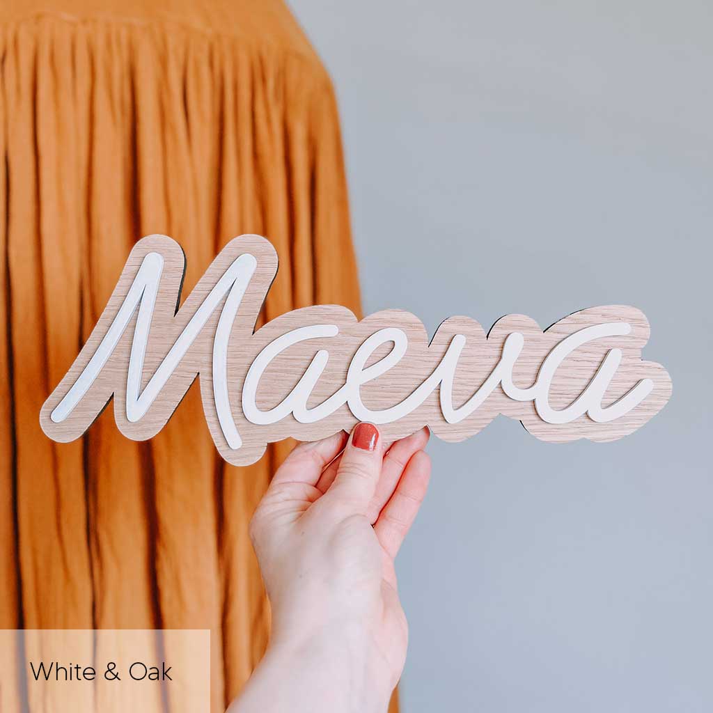 Layered Wooden Wall Name