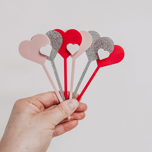 Valentines Cake Toppers/ Drink Mixers