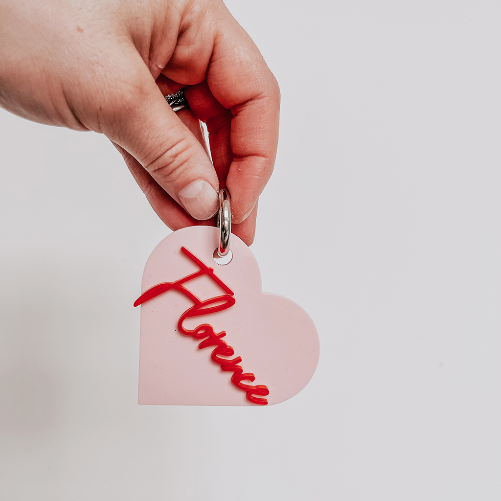 Personalised love 2025 heart keyring