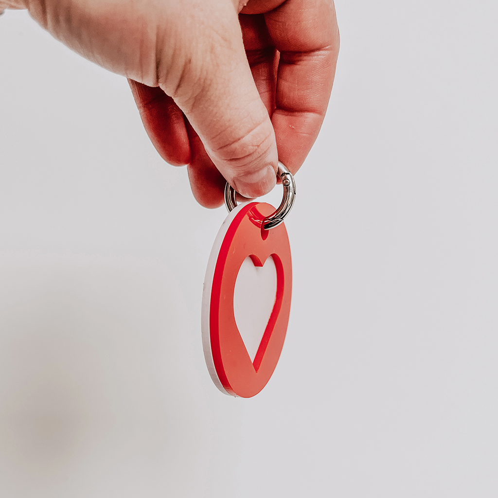 Double Heart Keyring/Tag