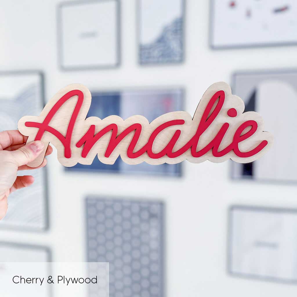 Layered Wooden Wall Name