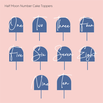 Half Moon Number Cake Topper