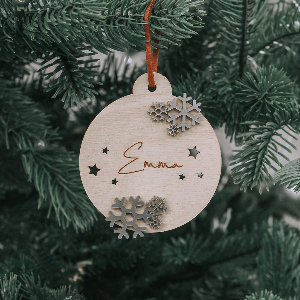 Snow & Star Personalised Bauble