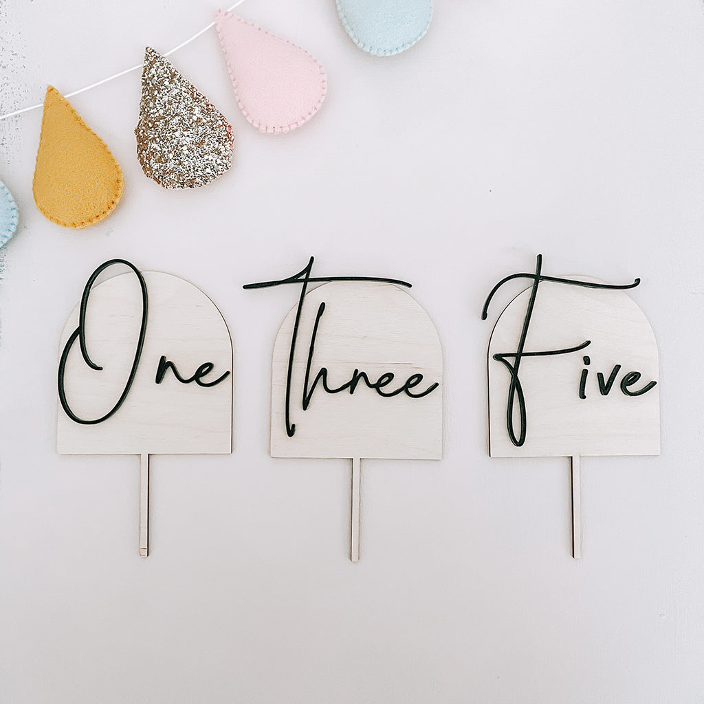 Arched Number Cake Topper