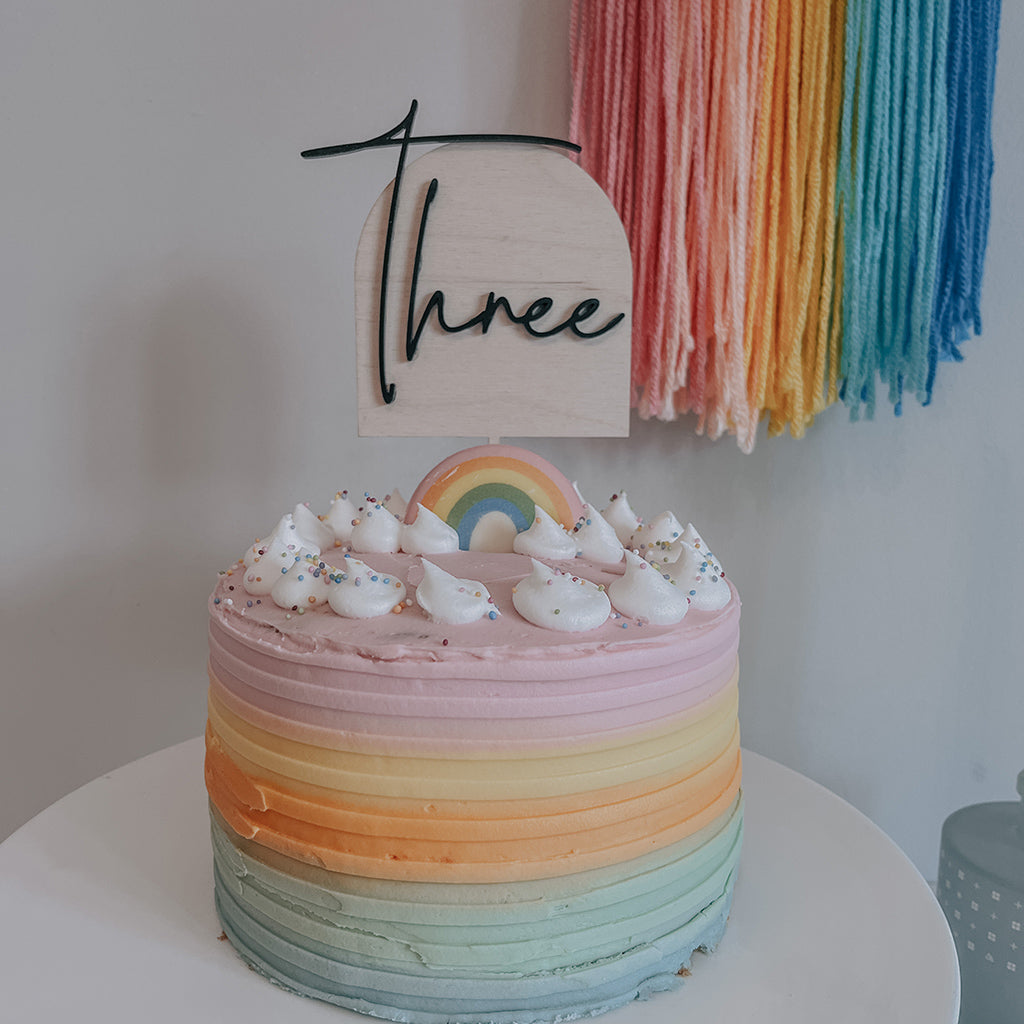 Arched Number Cake Topper