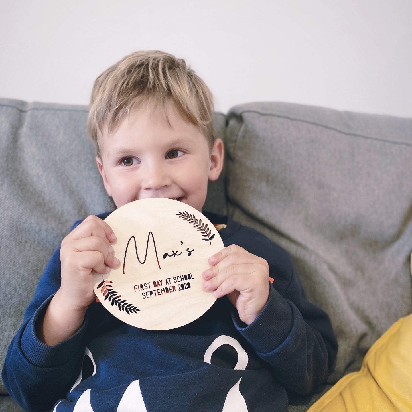 First Day of School Fern Plaque | Wooden Milestone Plaque