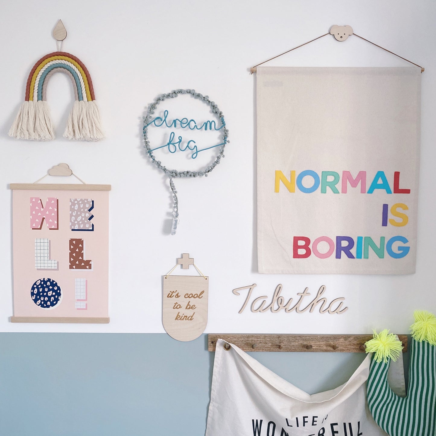 Script Wall Name | Personalised Wooden Name Sign | Nursery Decor
