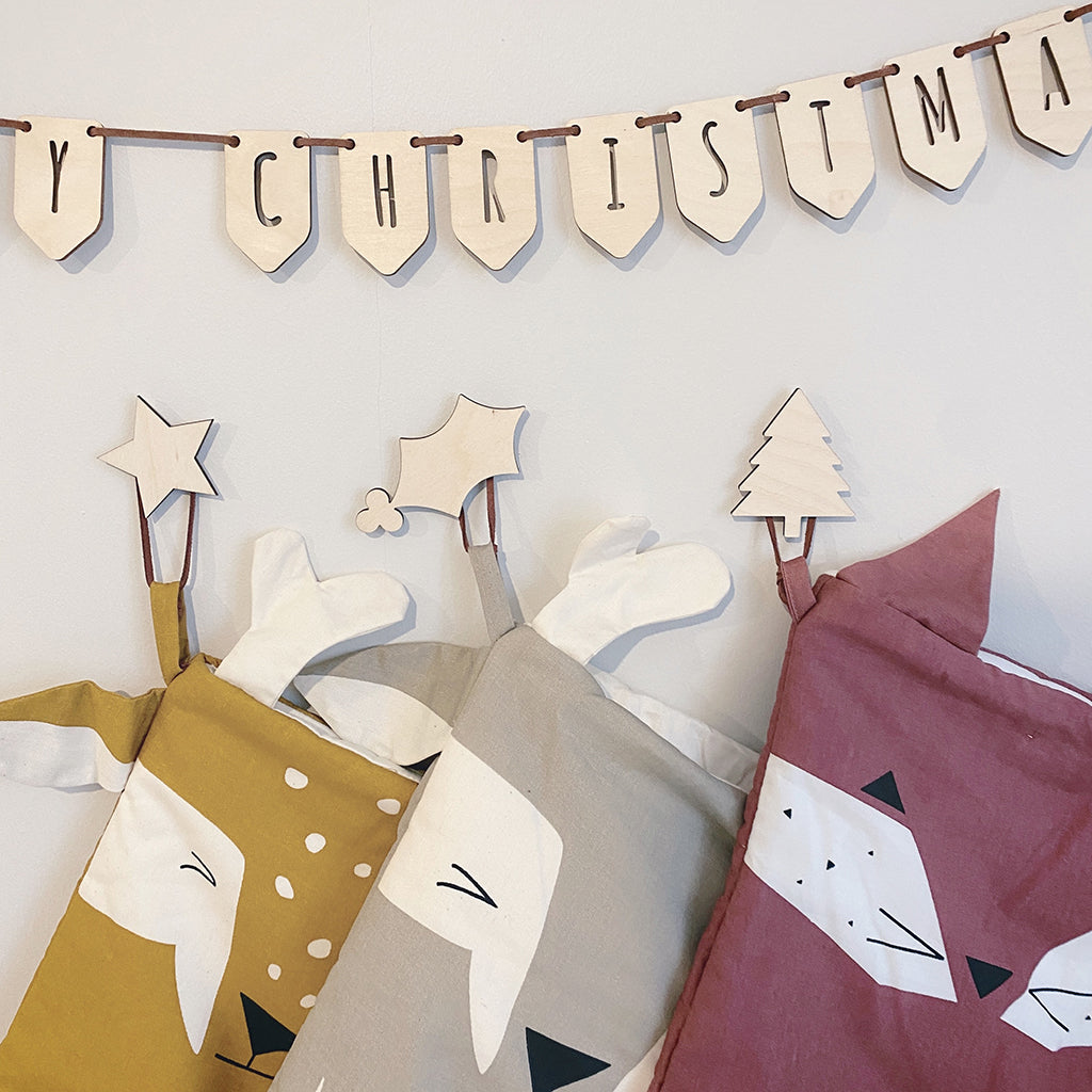 Festive Wall Hooks  | Wooden Christmas Decorations