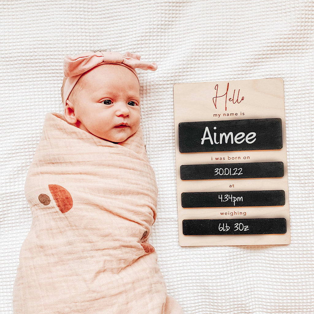 Birth Announcement Blackboard Rectangle