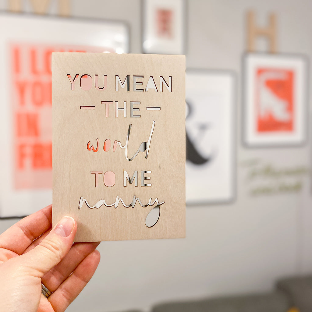 You Mean the World to Me..... Postcard Personalised