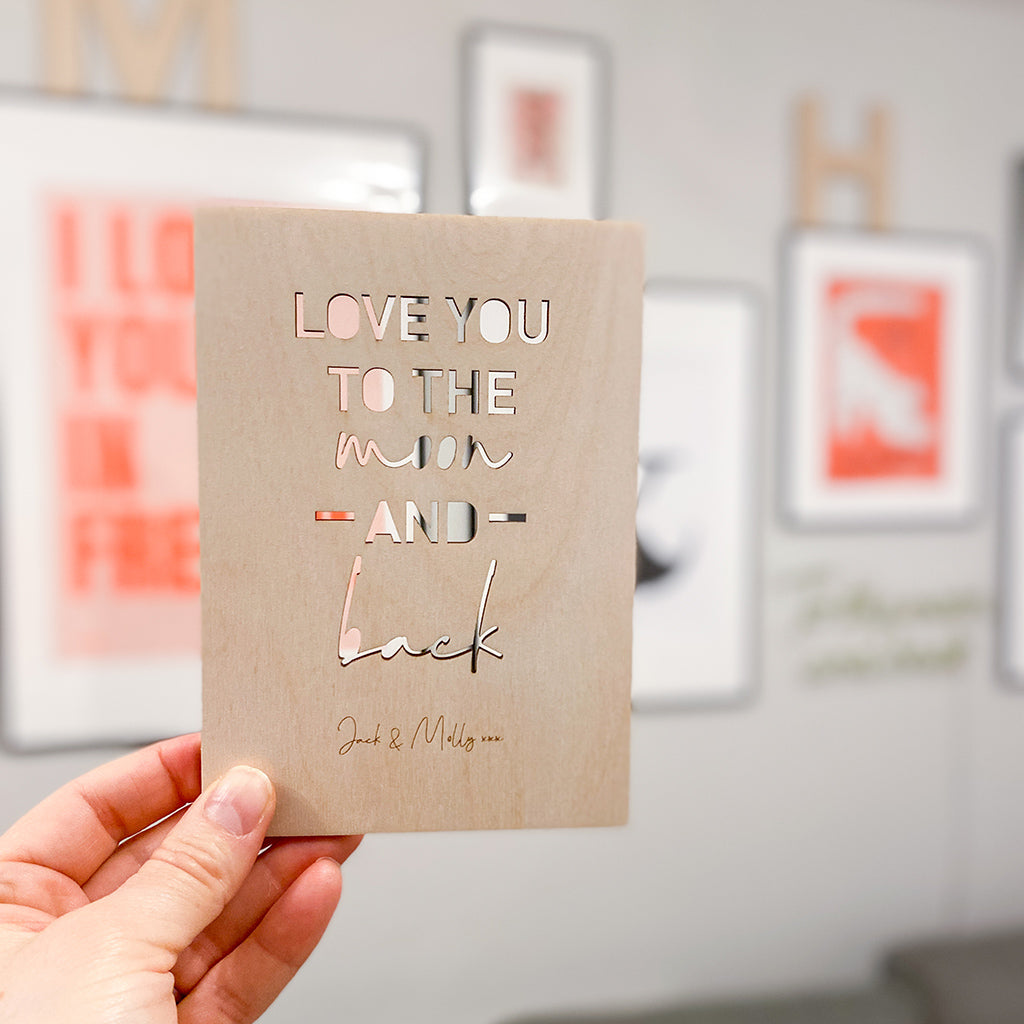 Love you to the Moon and Back Postcard Personalised