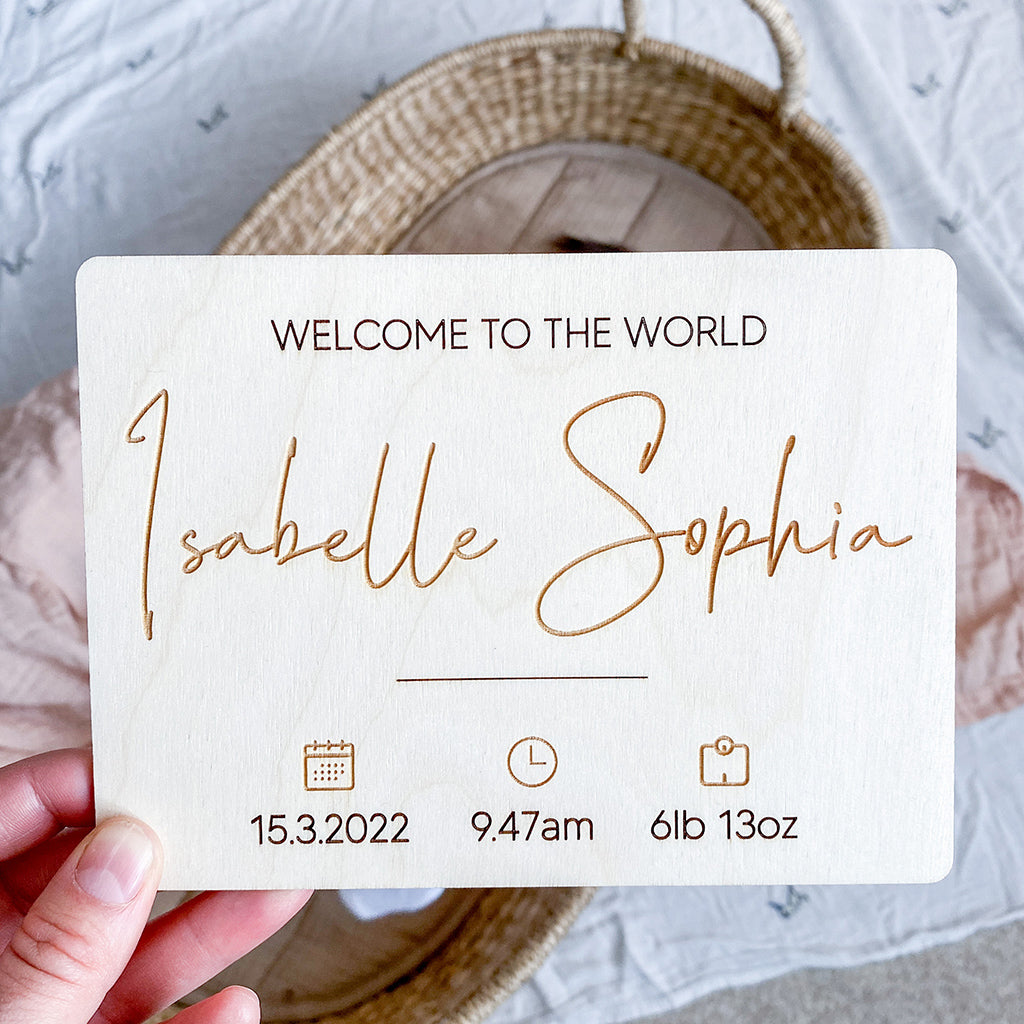 Welcome to the World Birth Plaque