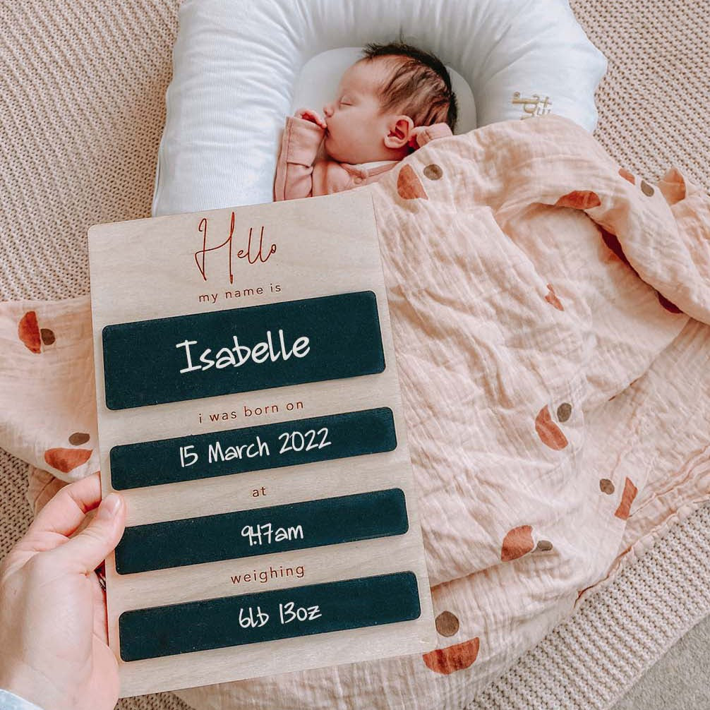 Birth Announcement Blackboard Rectangle