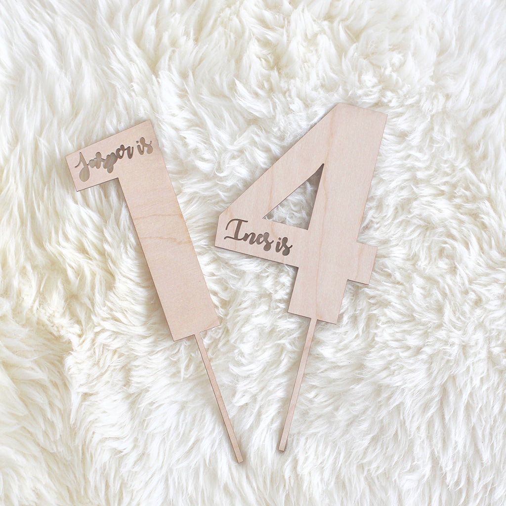 Beautiful laser cut poplar plywood number cake topper. A perfect gift that can be personalised.