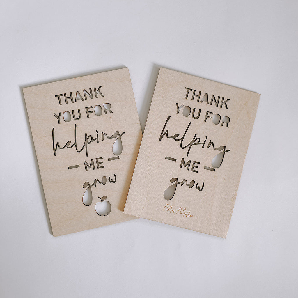 Thank You for Helping Me Grow Postcard Personalised